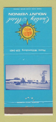 Matchbook Cover - Quality Motel Mount Vernon VA 30 Strike