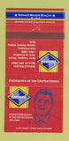 Matchbook Cover - Diamond US Presidents Ronald Reagan 30 Strike