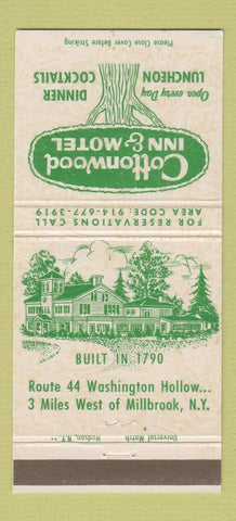 Matchbook Cover - Cottonwood Inn Motel Millbrook NY 30 Strike
