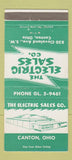 Matchbook Cover - The Electric Sales Company Canton OH 30 Strike