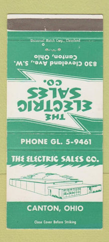 Matchbook Cover - The Electric Sales Company Canton OH 30 Strike