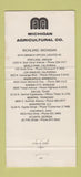 Matchbook Cover - Michigan Agricultural Company Richland MI 30 Strike