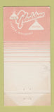 Matchbook Cover - Peacock Room New Gladstone Hotel Casper WY 30 Strike