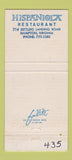 Matchbook Cover - Hispaniola Restaurant Hampton VA 30 Strike