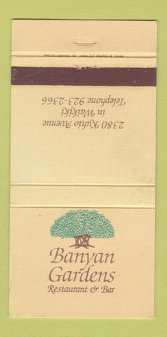 Matchbook Cover - Banyan Gardens Restaurant Waikiki Hawaii 30 Strike