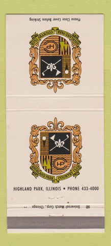 Matchbook Cover - Highland Park Country Club IL 30 Strike