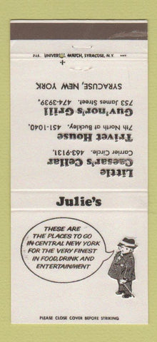 Matchbook Cover - Julie's Restaurants Syracuse NY 30 Strike