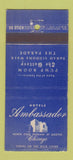 Matchbook Cover - Ambassador Hotels Chicago IL BLUE 30 Stick