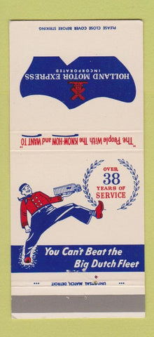 Matchbook Cover - Holland Motor Express Trucking Holland MI 30 Strike
