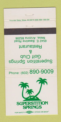 Matchbook Cover - Superstition Springs Golf Club Restaurant Mesa AZ 30 Strike