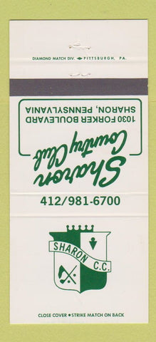 Matchbook Cover - Sharon Country Club Sharon PA 30 Strike