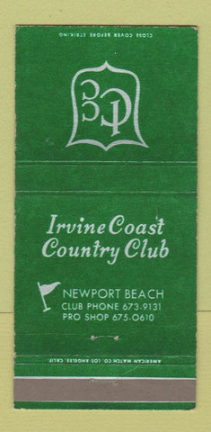 Matchbook Cover - Irvine Coast Country Club Newport Beach CA 30 Strike