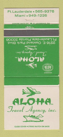 Matchbook Cover - Azloha Travel Agency Fort Lauderdale FL 30 Strike