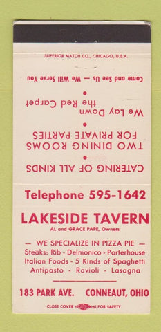 Matchbook Cover - Lakeside Tavern Conneaut OH 30 Strike