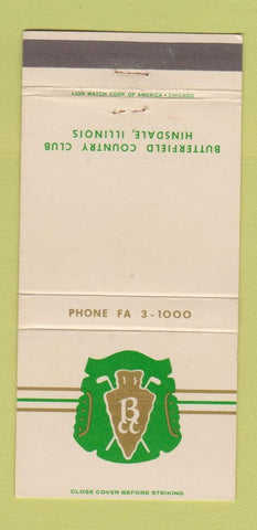 Matchbook Cover - Butterfield Country Club Hinsdale IL 30 Strike