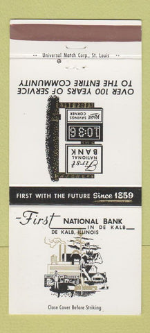 Matchbook Cover - First National Bank DeKalb IL 30 Strike