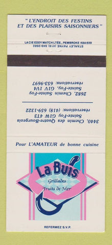 Matchbook Cover - La Buis Grillades Sainte Foy QC 30 Strike
