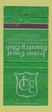 Matchbook Cover - Irvine Coast Country Club Newport Beach CA 30 Strike