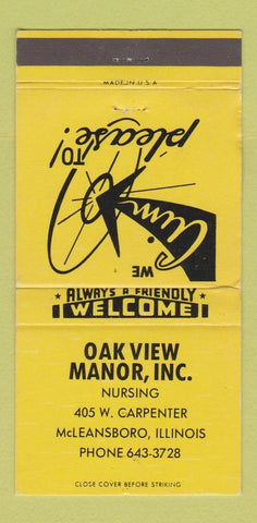 Matchbook Cover - Oakview Manor McLeansboro IL Nursing 30 Strike