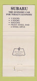 Matchbook Cover - Schoonover Subaru Cincinnati OH WEAR 30 Strike