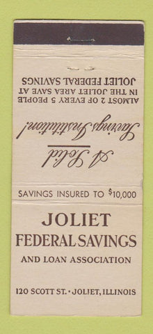 Matchbook Cover - Joliet Federal Savings IL  21 Strike Feature