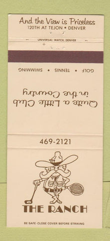 Matchbook Cover - The Ranch Golf Tennis Club Denver Colorado 30 Strike