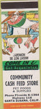 Matchbook Cover - Community Cash Feed Store Santa Susana CA hillbilly