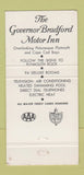 Matchbook Cover - Governor Bradford Motor Inn Plymouth MA 30 Strike