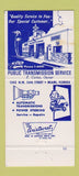Matchbook Cover - Public Transmission Miami FL old fire truck 30 Strike