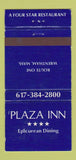 Matchbook Cover - Plaza Inn Wrentham MA WEAR 30 Strike