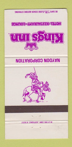 Matchbook Cover - Kings Inn Hotel Restaurant Phoenix Sun City AZ 30 Strike