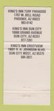 Matchbook Cover - Kings Inn Hotel Restaurant Phoenix Sun City AZ 30 Strike
