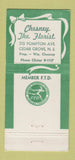 Matchbook Cover - Chesney Flowers Florist Cedar Grove NJ 30 Strike
