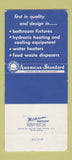 Matchbook Cover - American Standard Bathroom Fixtures SAMPLE WEAR 30 Strike