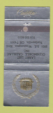 Matchbook Cover - Larry List Cadillac Oldsmobile Bartlesville OK WEAR 30 Strike