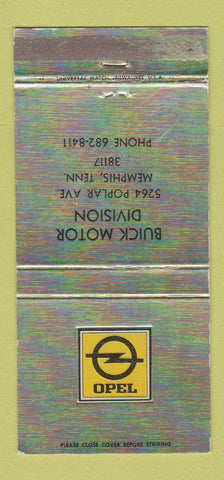 Matchbook Cover - Buck Motor Division Opel Memphis TN WEAR 30 Strike