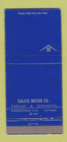 Matchbook Cover - Galles Motors Cadillac Oldsmobile Albuquerque NM 30 Strike