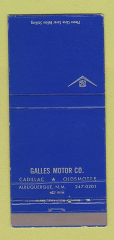 Matchbook Cover - Galles Motors Cadillac Oldsmobile Albuquerque NM 30 Strike