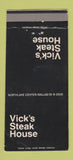 Matchbook Cover - Vick's Steak House Dallas TX WEAR 30 Strike