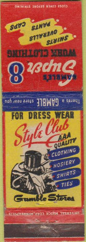 Matchbook Cover - Super 8 Work Clothes overalls