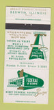 Matchbook Cover - 1st Federal Savings and Loan Berwyn IL 30 Strike