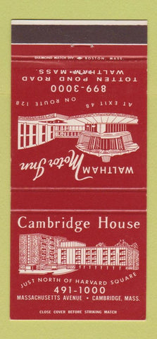 Matchbook Cover - Cambridge House Cambridge MA Waltham 30 Strike