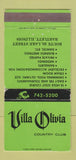 Matchbook Cover - Villa Olivia Country Club Bartlett IL WEAR 30 Strike