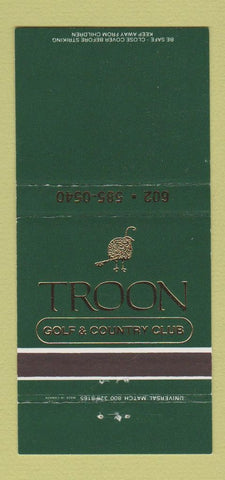 Matchbook Cover - Troon Golf And Country Club Scottsdale AZ 30 Strike