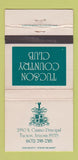 Matchbook Cover - Tucson Country Club AZ WEAR 30 Strike