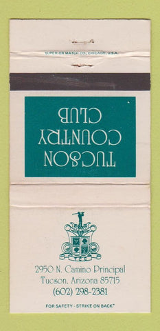 Matchbook Cover - Tucson Country Club AZ WEAR 30 Strike