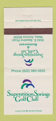 Matchbook Cover - Superstition Springs Golf Club Restaurant Mesa AZ 30 Strike