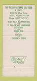 Matchbook Cover - The Tucson National Golf Club AZ 30 Strike
