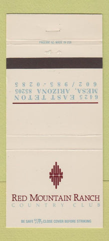 Matchbook Cover - Red Mountain Ranch Country Club Mesa AZ 30 Strike