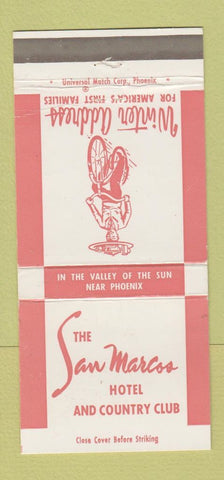 Matchbook Cover - San Marcos Hotel Country Club Phoenix AZ 30 Strike